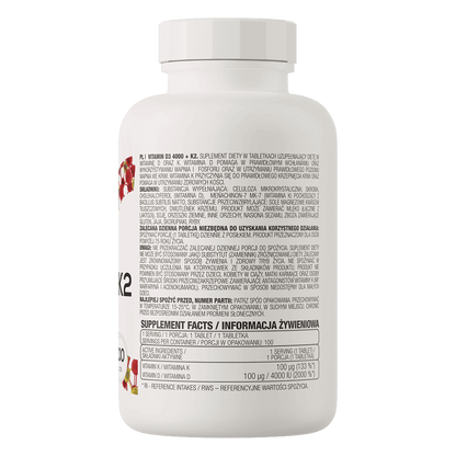 Vitamin D3 4000 IU + K2 100 capsules Ostrovit
